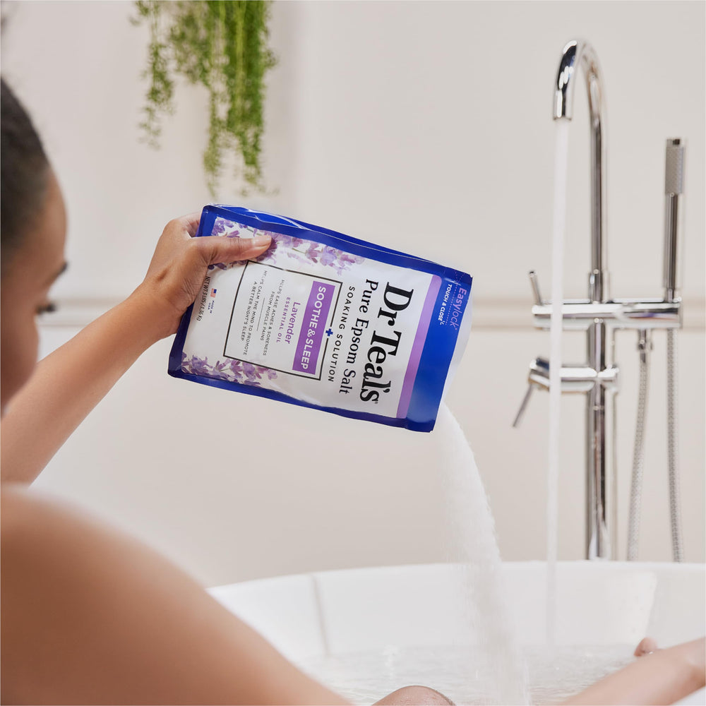 Dr Teal's Lavender with body wash blend, exfoliation in a gentle routine