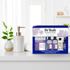 Dr Teal's Lavender Pillow Spray bottle enhances bedtime with calming scent.