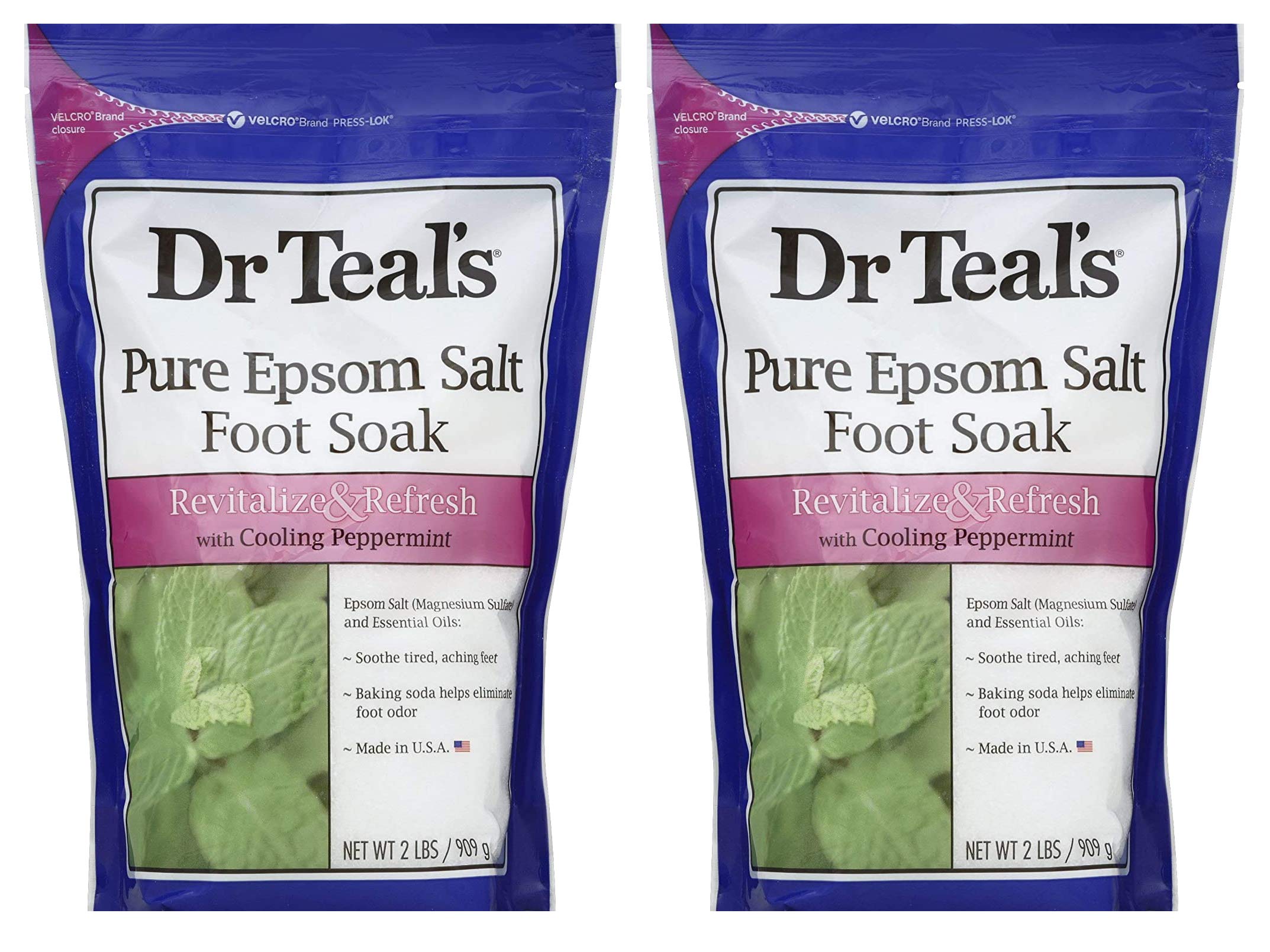 Dr Teal's Peppermint Foot Soak bottle with cooling relief for tired feet