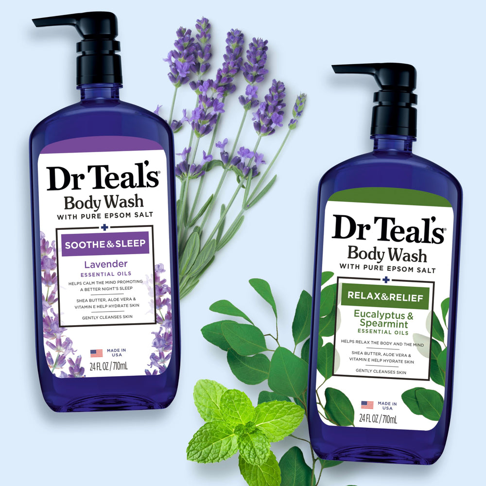 Dr Teal's Pure Epsom Salt pouring crystals highlight ingredient purity.