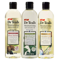 Dr Teal's Rejuvenating Eucalyptus bath oil bottle for refreshed skin and mind.