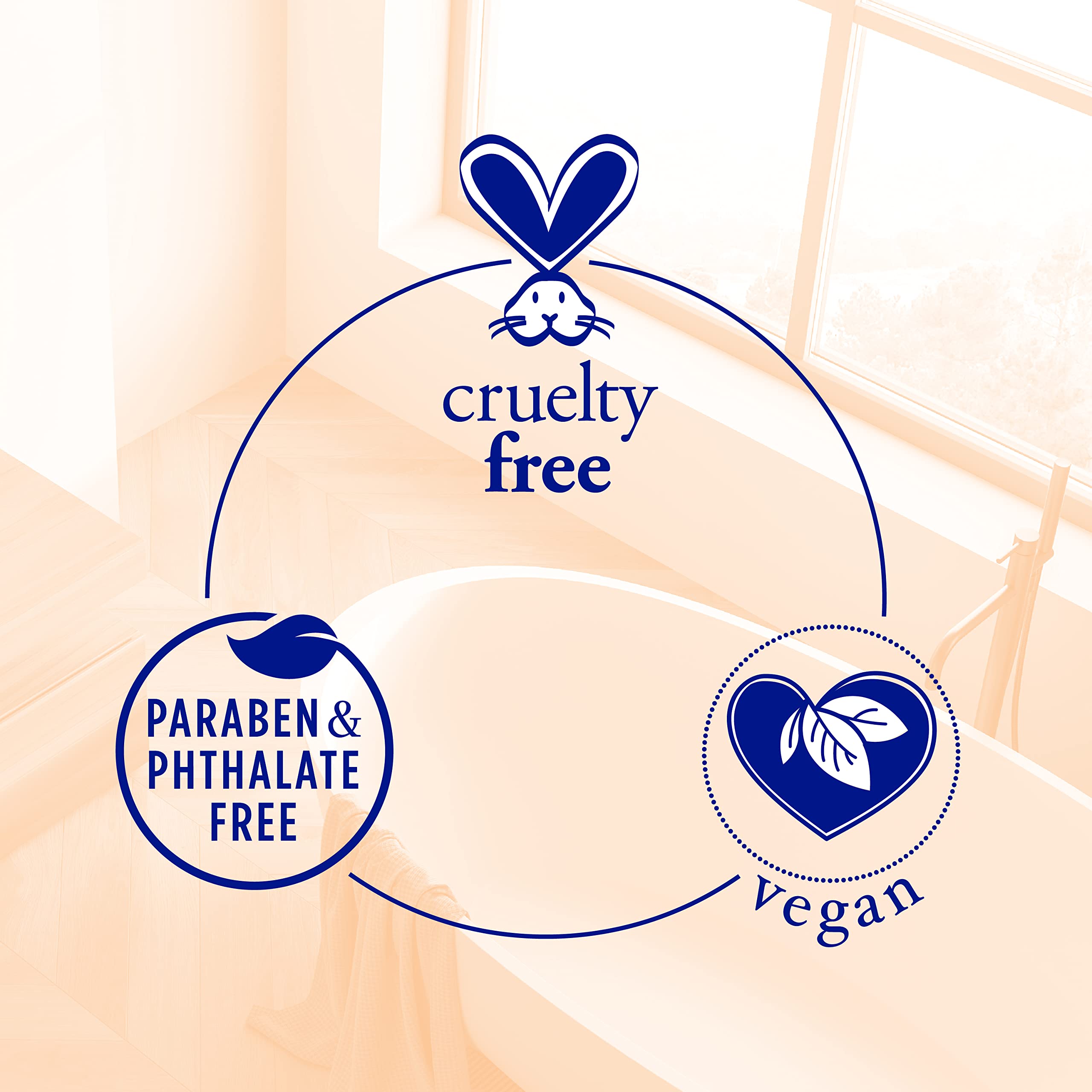 Dr Teal's vegan paraben-free label emphasizes clean, cruelty-free formulation.