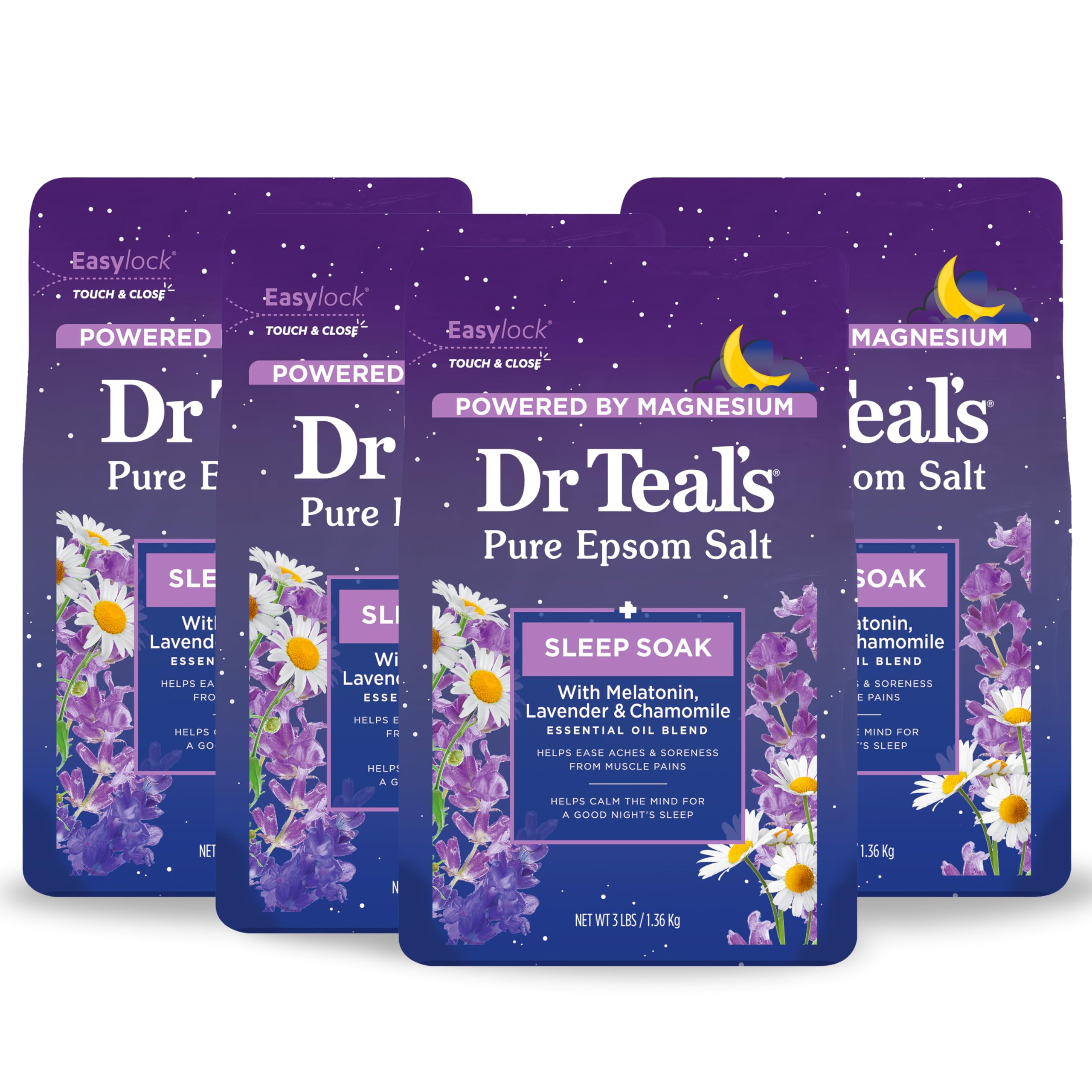 Dr Teal's Sleep Blend bath soak lavender pour for relaxation and restful evenings.