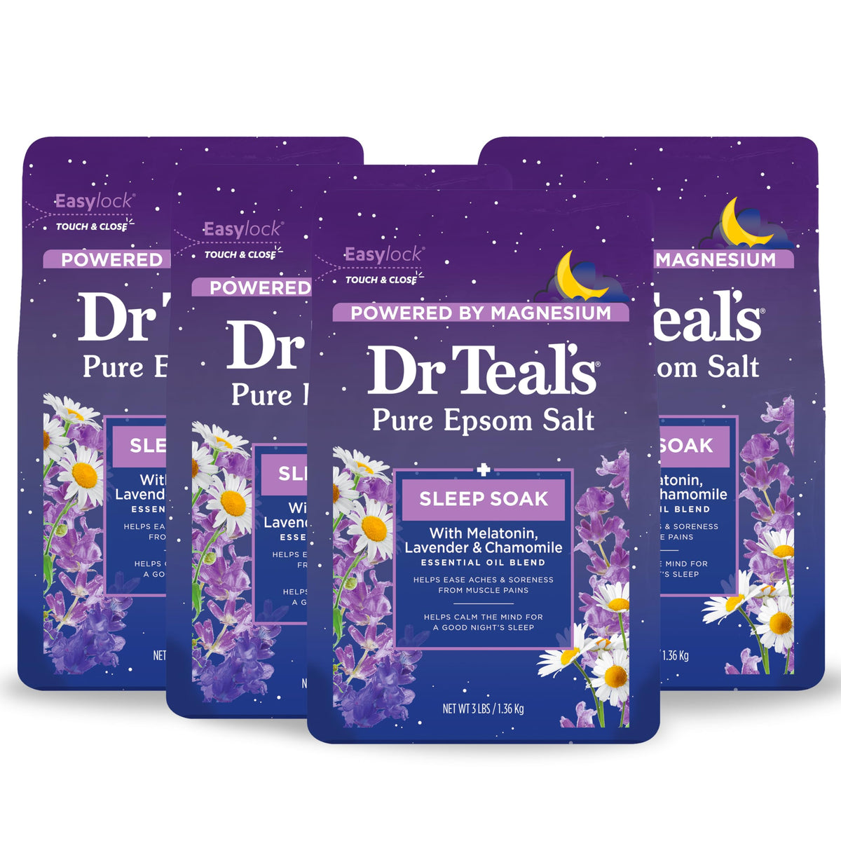 Dr Teal's Sleep Blend bath soak lavender pour for relaxation and restful evenings.