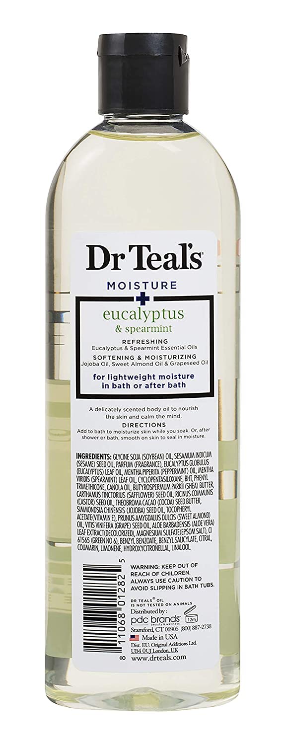 Dr Teal's Ultra Rich Shea Butter bath oil bottle for intense nourishment.