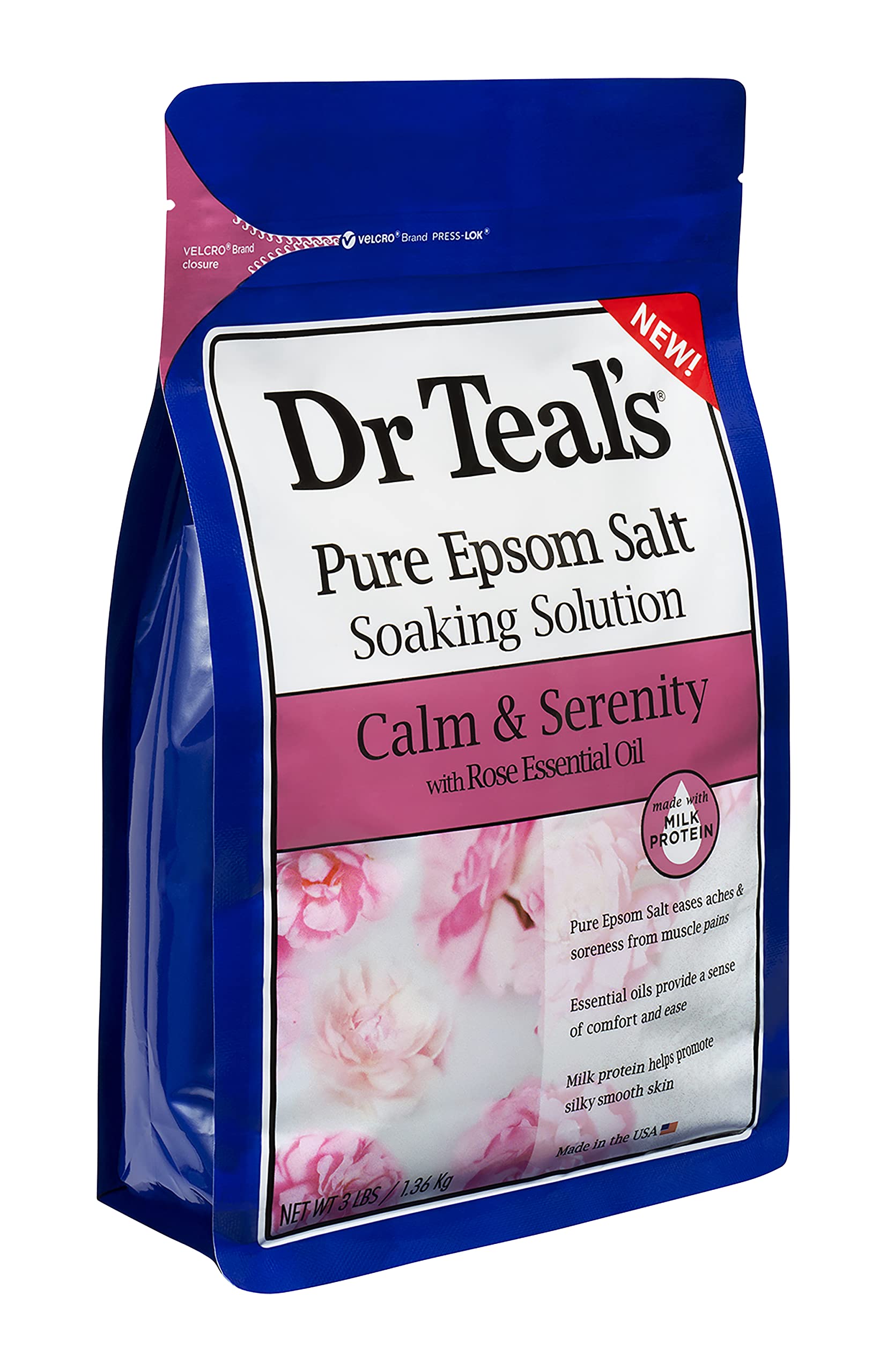 USA-made Dr Teal's label emphasizing quality and safety