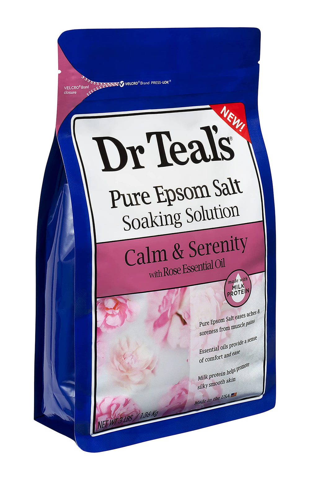 USA-made Dr Teal's label emphasizing quality and safety