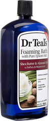 Dr Teal's Vitamin C and Citrus foaming bath bottle highlights radiant skin and energizing scent.