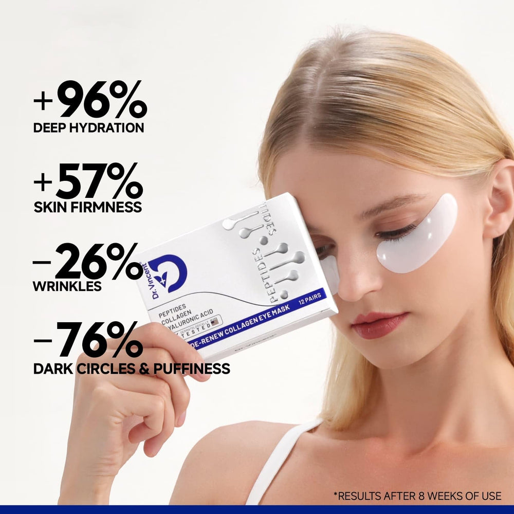 Dr Vincent under-eye patches grip-texture design keeps patches in place during wear.