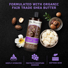 Dr. Woods ingredients panel featuring shea butter and natural extracts.
