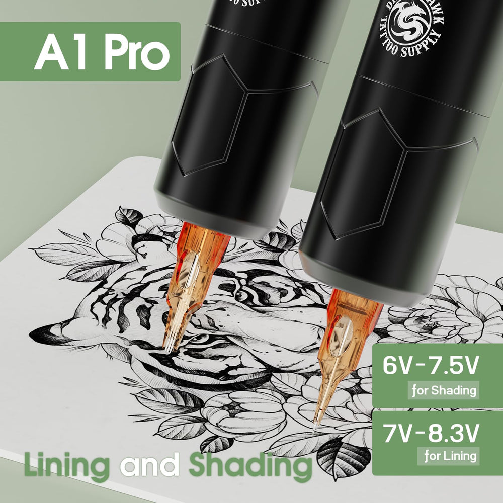 Dragonhawk A1 Pro case and accessories image showing organized, portable tattoo kit for beginners.