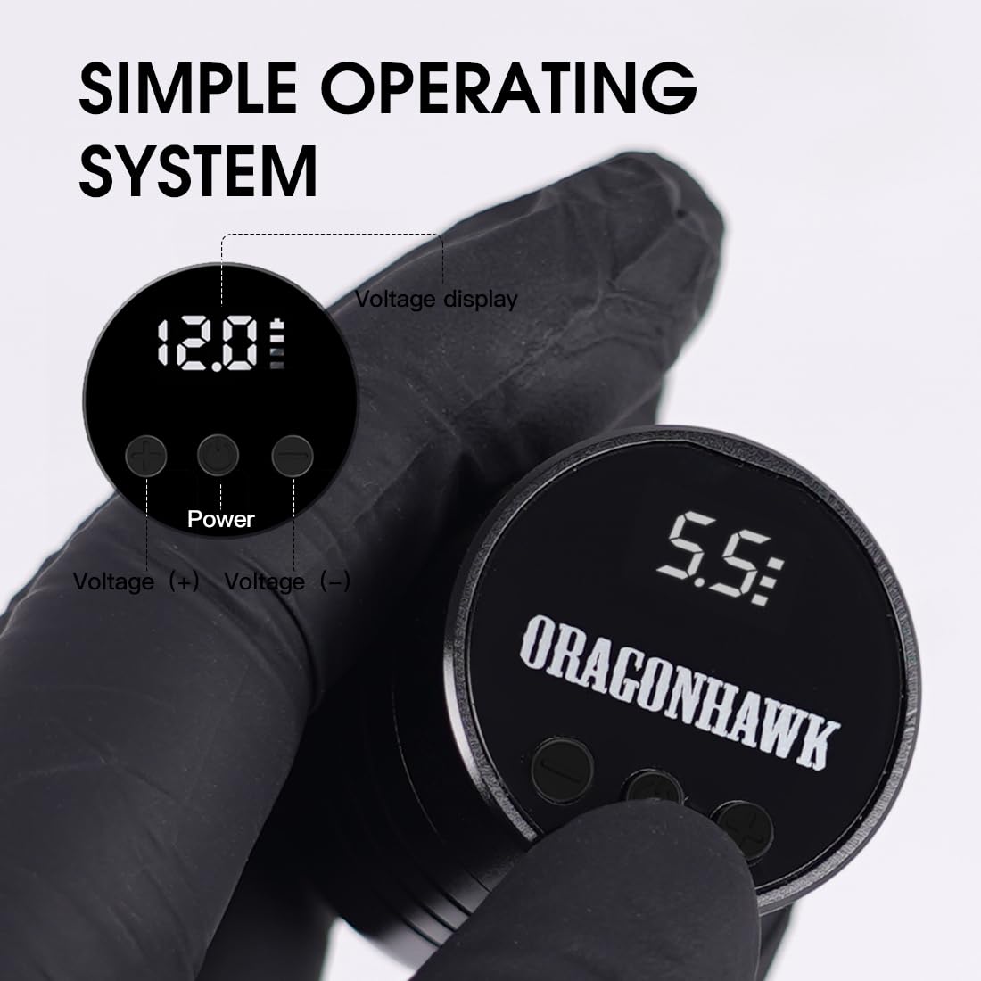Dragonhawk B1 battery power supply providing steady, long-lasting power.
