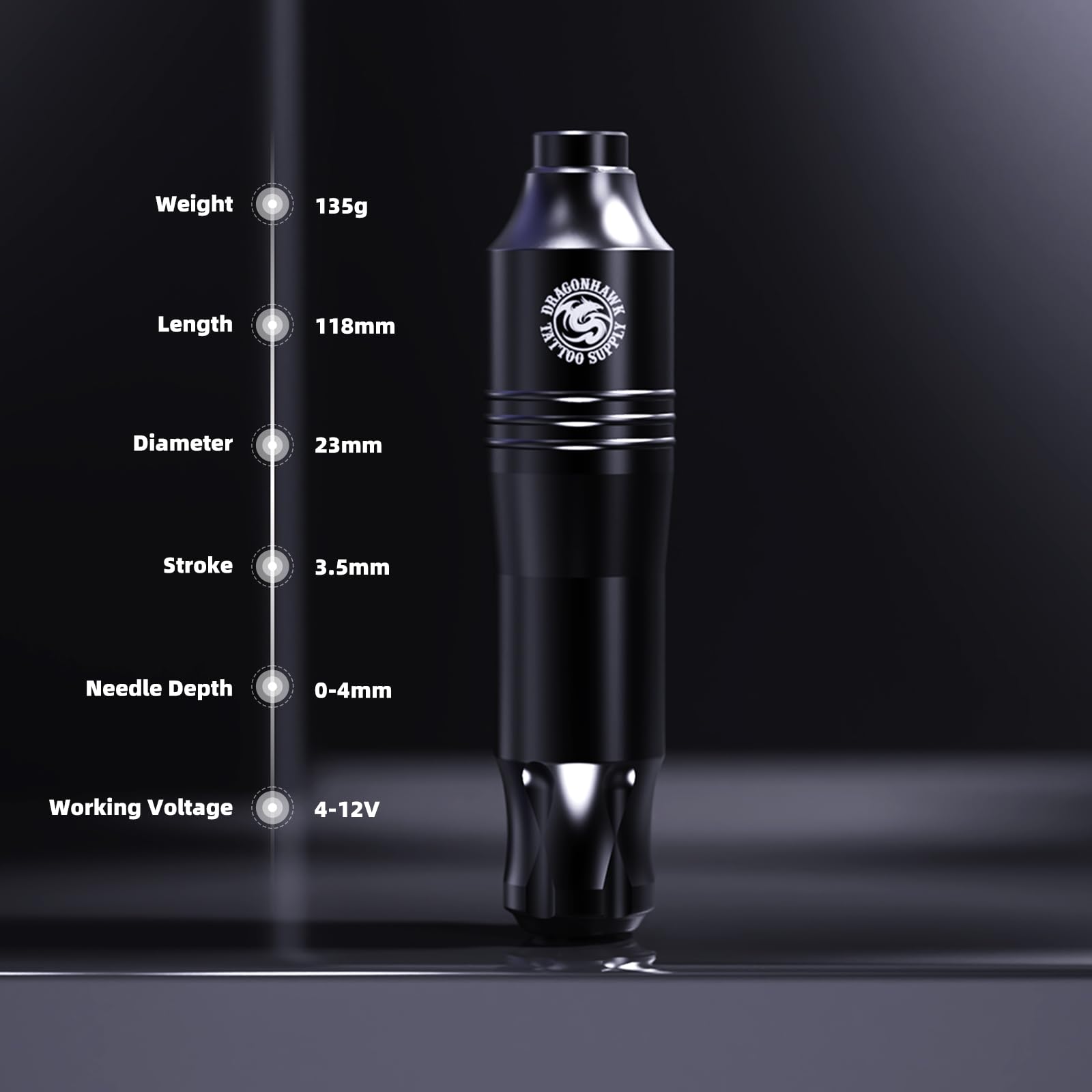 Dragonhawk Atom wireless complete tattoo kit ready for beginners.