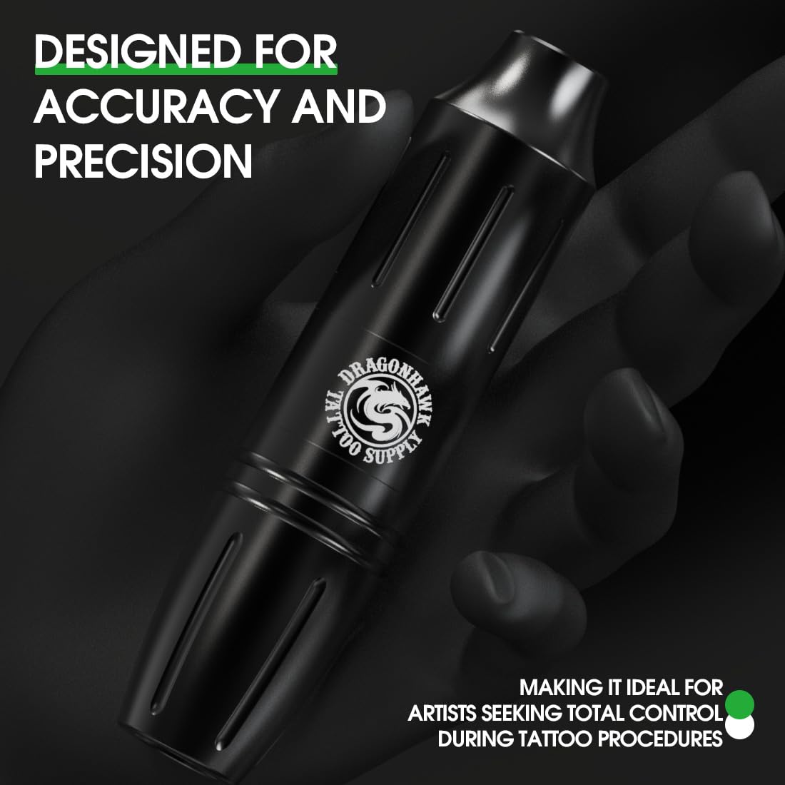 Dragonhawk S11 tattoo machine lining action for precise line work