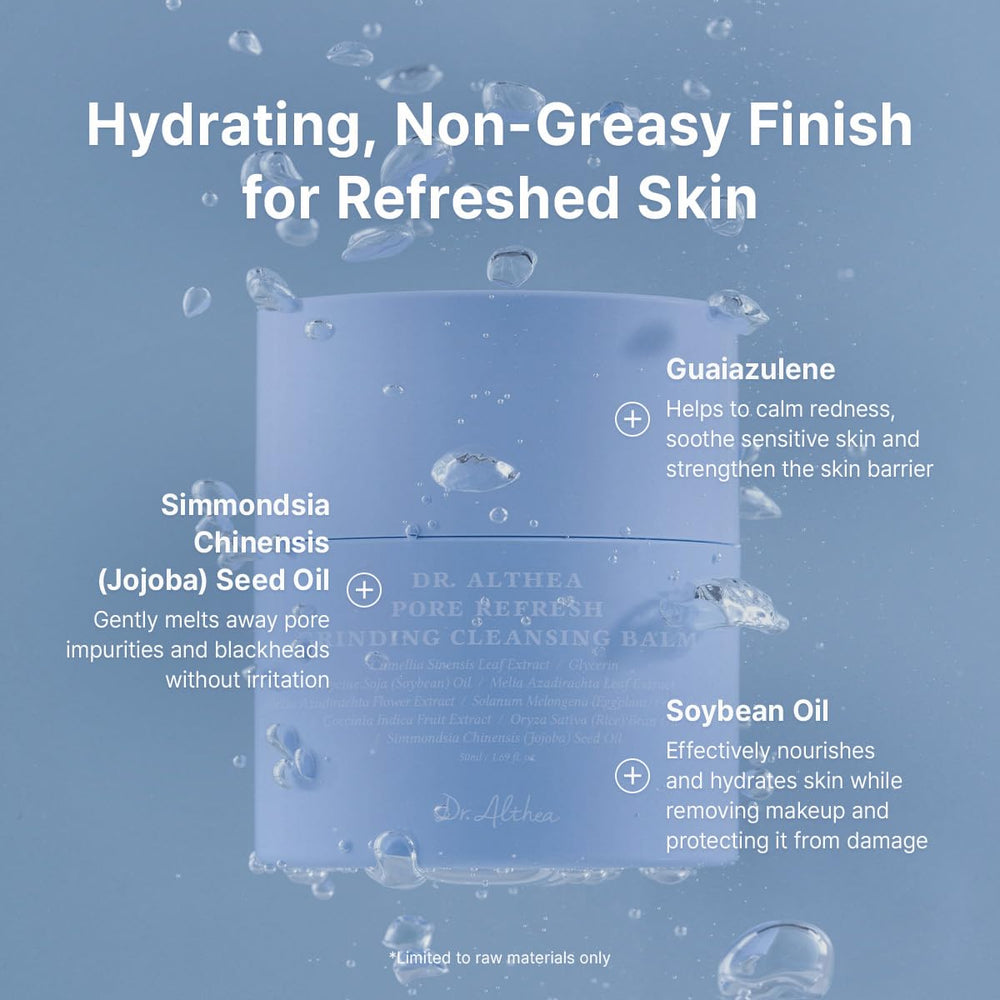 Dr.Althea ingredient display with green tea emphasizing soothing benefits