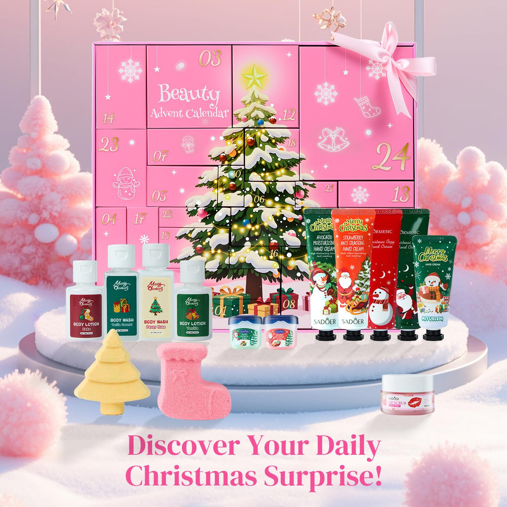 DRAWFAR Advent Calendar 2025 opened box revealing daily skincare surprises.