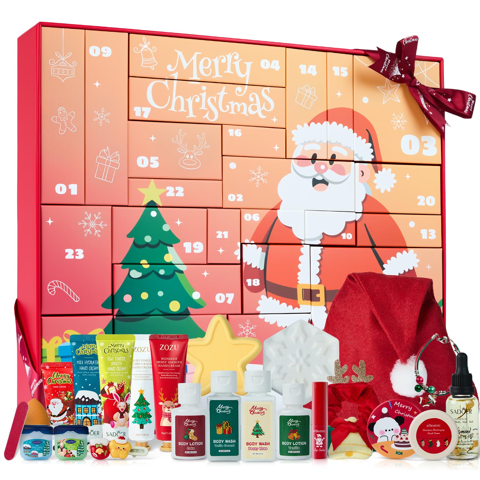 Drawfar beauty advent calendar box showcases festive packaging ideal for gifting and daily skincare treats.