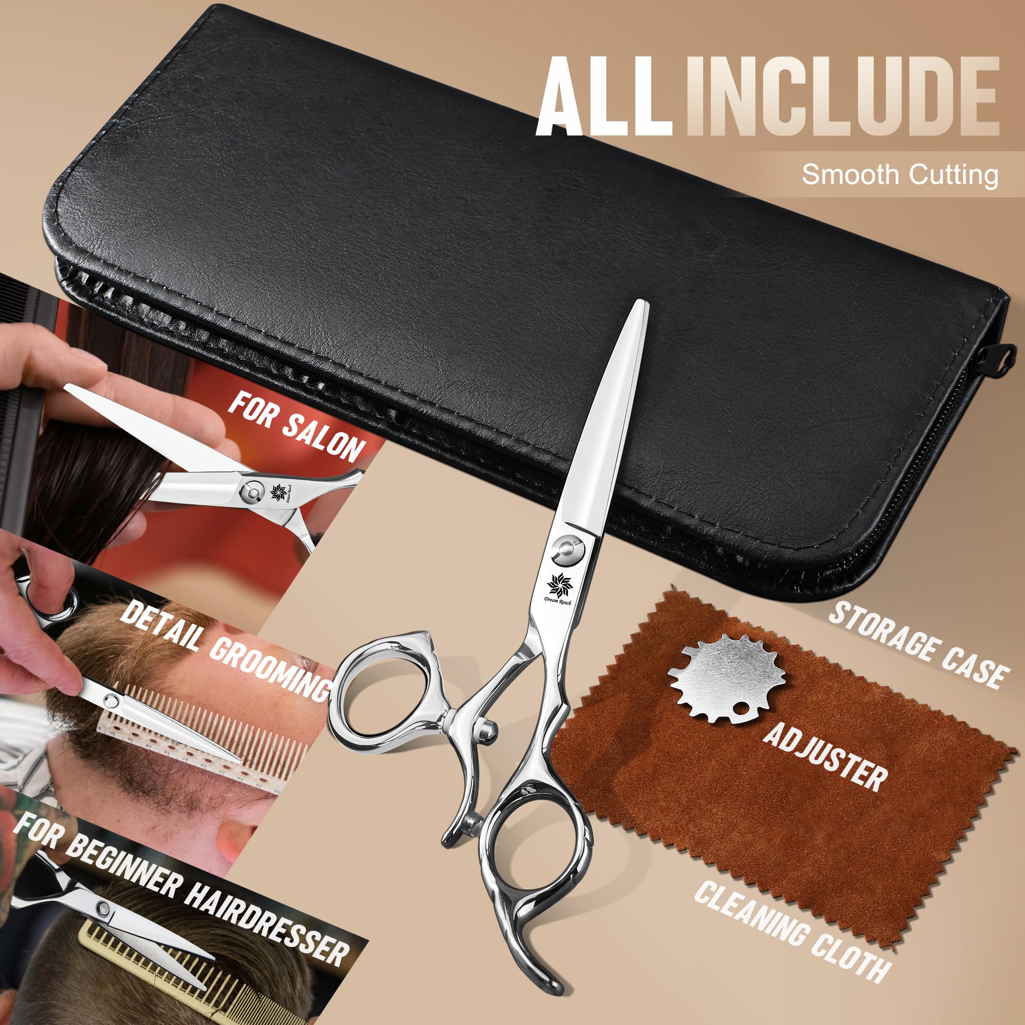 Dream Reach High-End Series smooth-edge slide for dry hair without tugging.