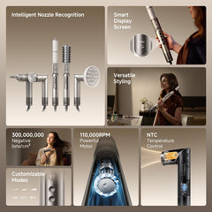 Dreame Dazzle intelligent nozzle recognition adapts heat for tailored hairstyles