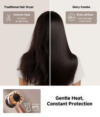 DREAME Hair Glory Combo emits 300M ions for frizz control and shine.