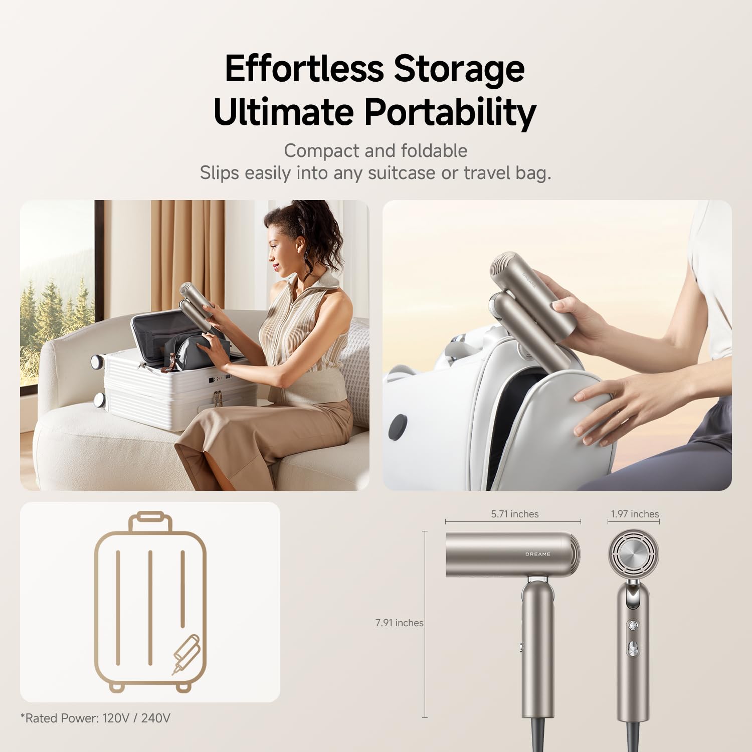 DREAME Pocket Pro dual voltage for global styling anywhere