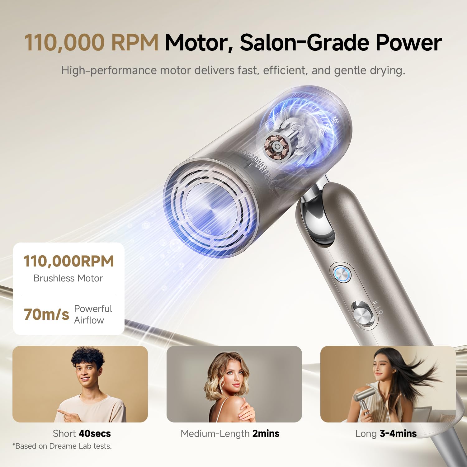 DREAME Pocket Pro high-speed motor delivers powerful airflow