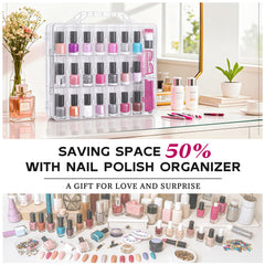 DreamGenius nail polish organizer case side view emphasizes compact footprint for dresser tops