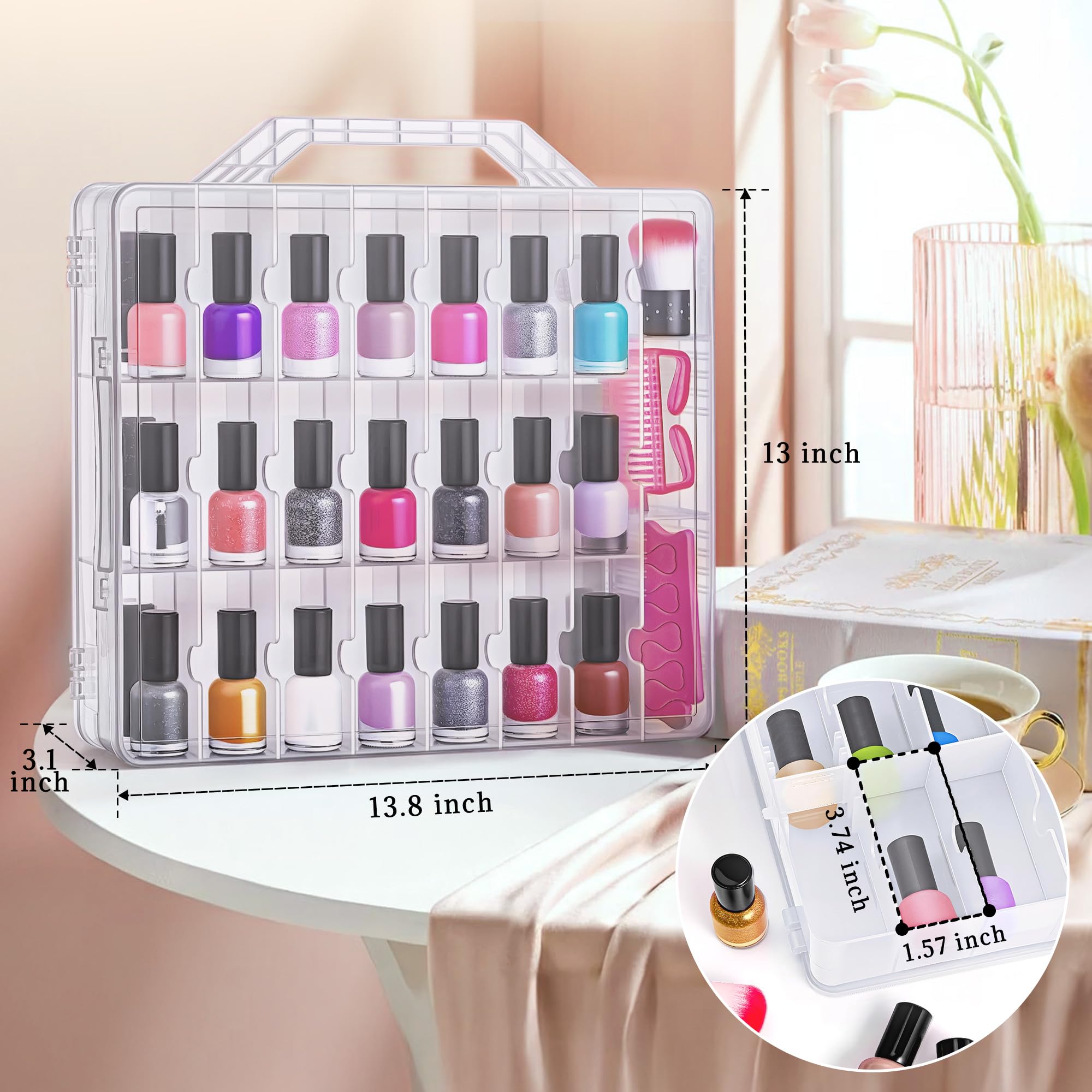 DreamGenius nail polish organizer case vertical storage suits limited vanity spaces
