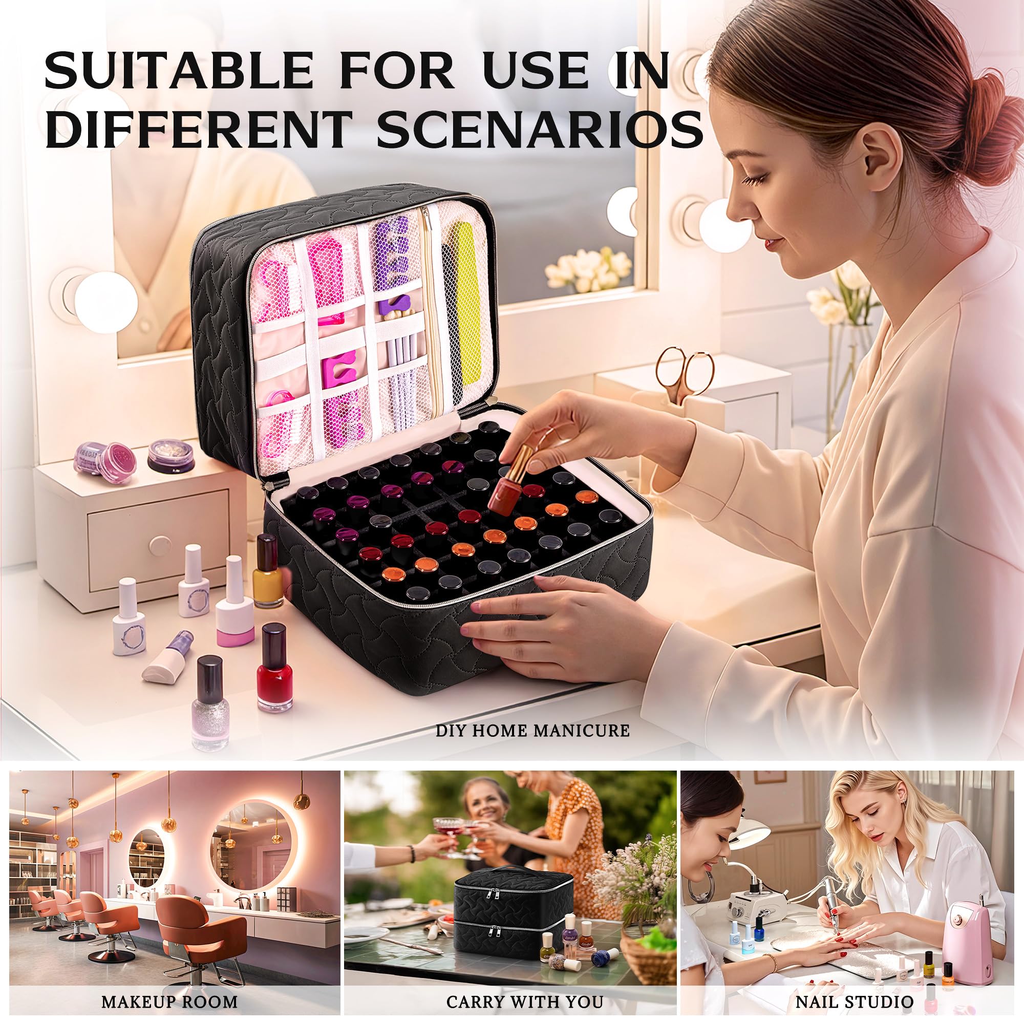 DreamGenius peach-skin exterior and cushioned interior protect bottles from bumps.