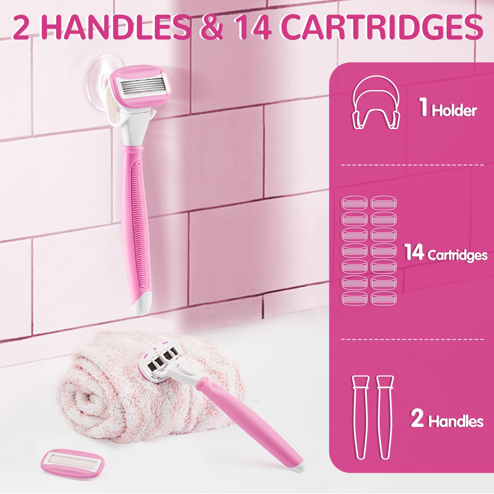 DreamGenius razor with fourteen blade refills for long-lasting use