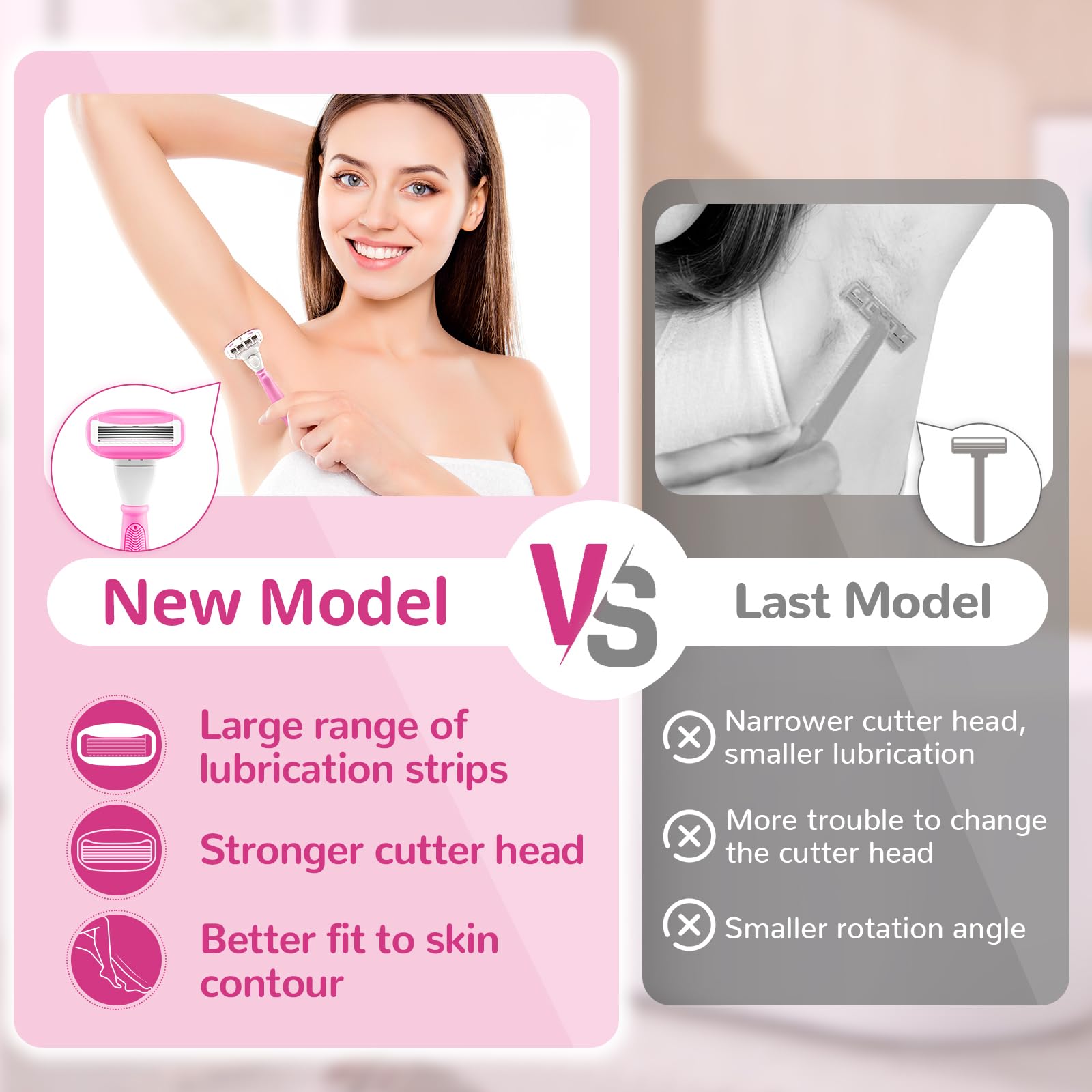DreamGenius pink razor design adds a stylish touch to daily routine