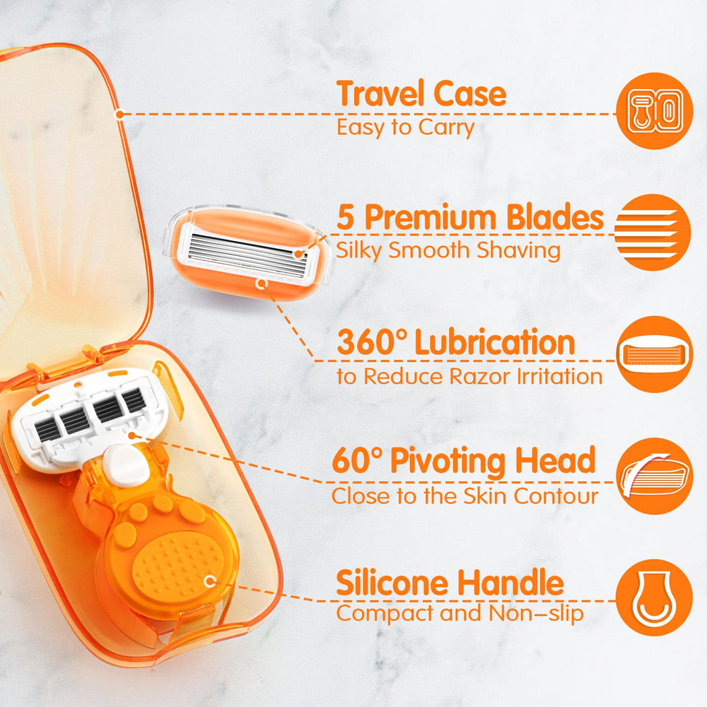 DreamGenius pivot head at 60 degrees follows curves for comfortable shaving