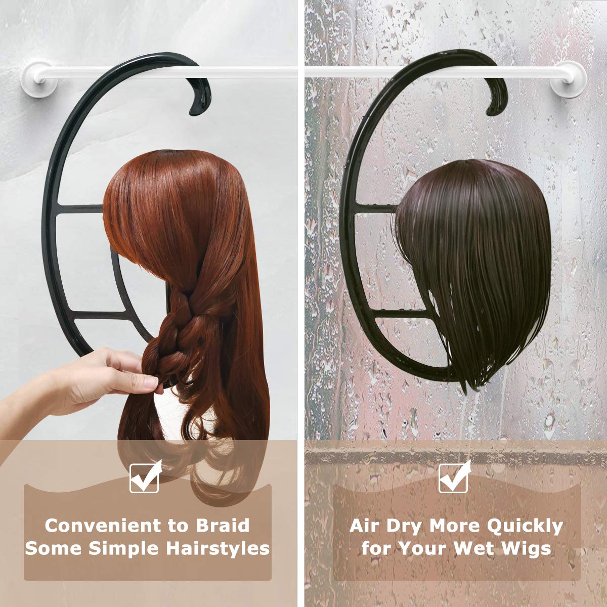 Dreamlover hanging wig stand fits long and short wigs