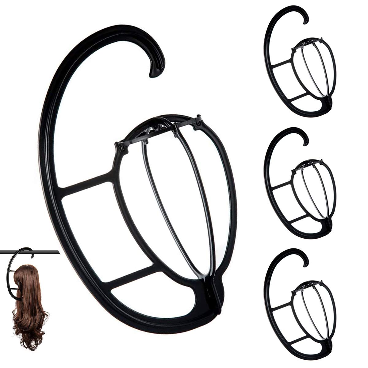 Dreamlover hanging wig stand main view showing sturdy head-shaped design for wig storage