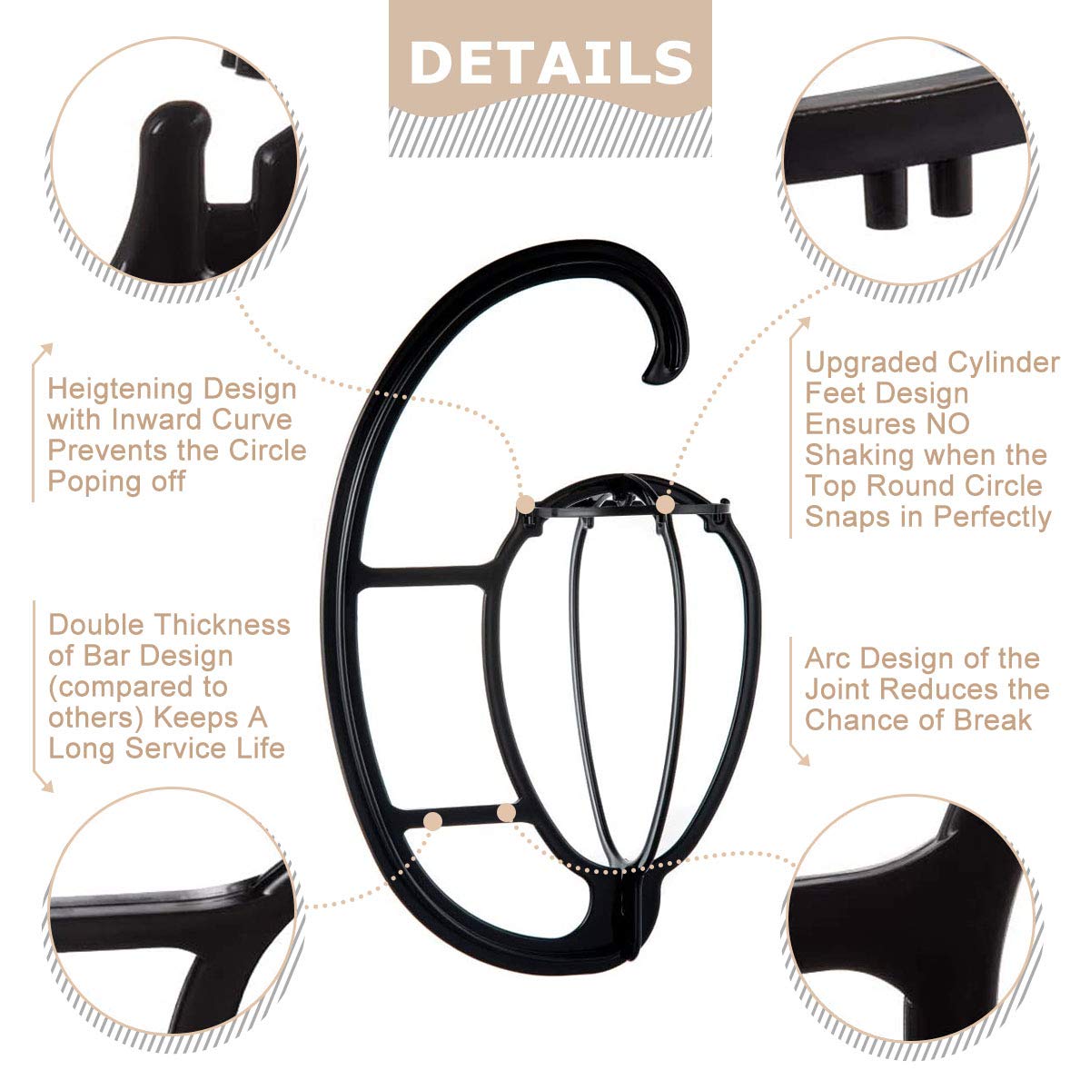Dreamlover hanging wig stand is stackable to save space