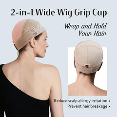 Dreamlover soft breathable fabric wig cap showcases skin-friendly design reducing friction during wear.