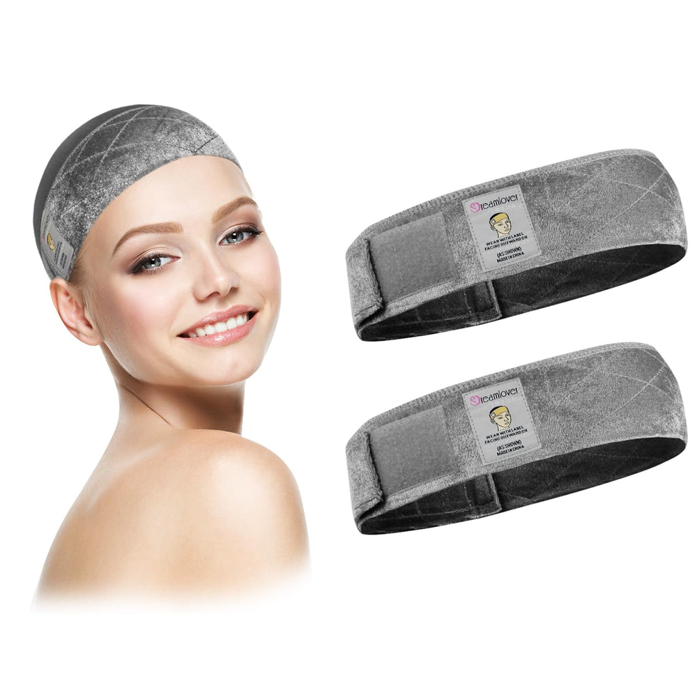 Dreamlover wig grip band grey fabric closeup shows breathable velour for lasting comfort.
