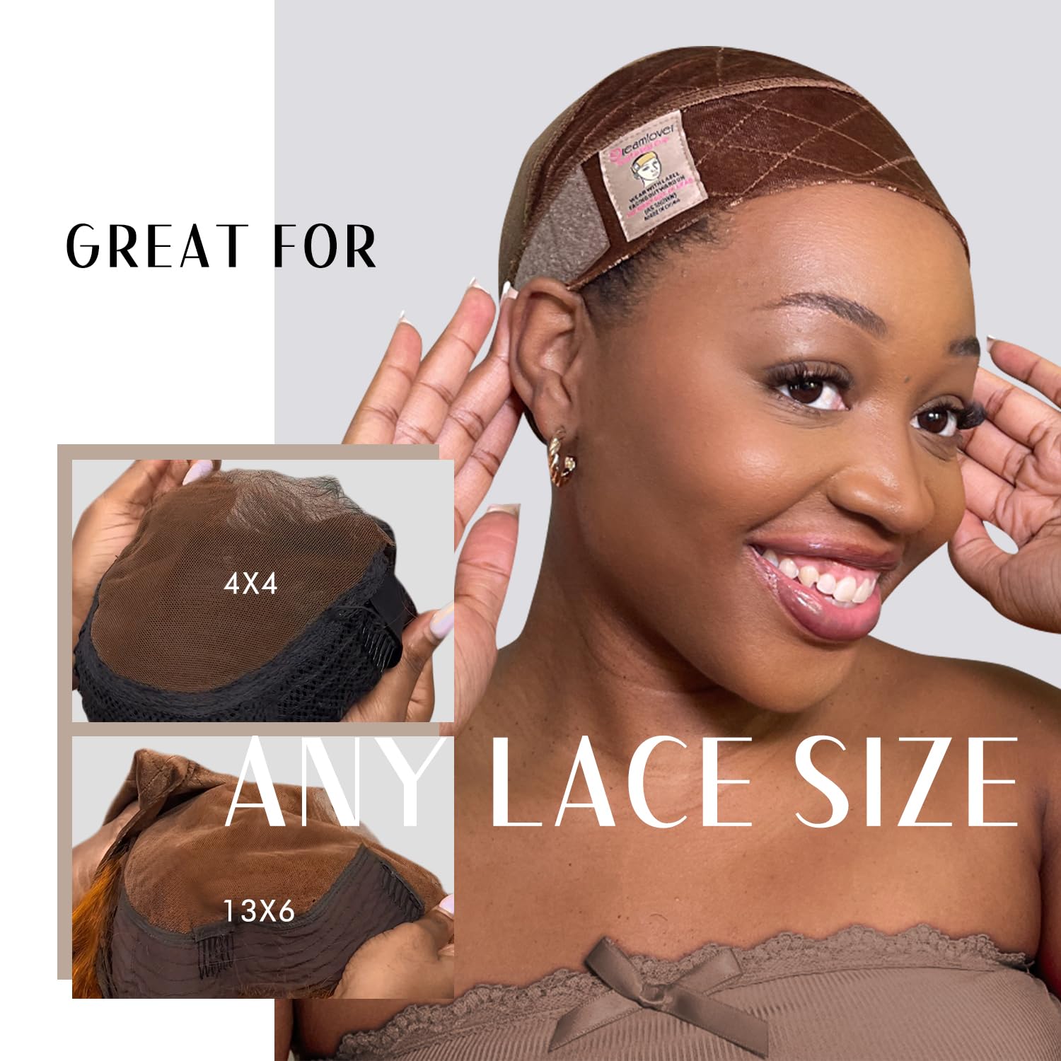 Dreamlover wig grip band lace-front compatibility display highlights enhanced friction for lace-front wigs.
