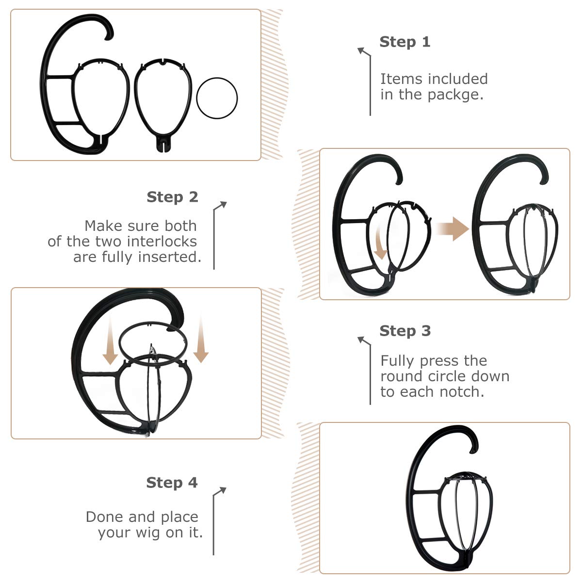 Dreamlover wig stand is easy to assemble and disassemble