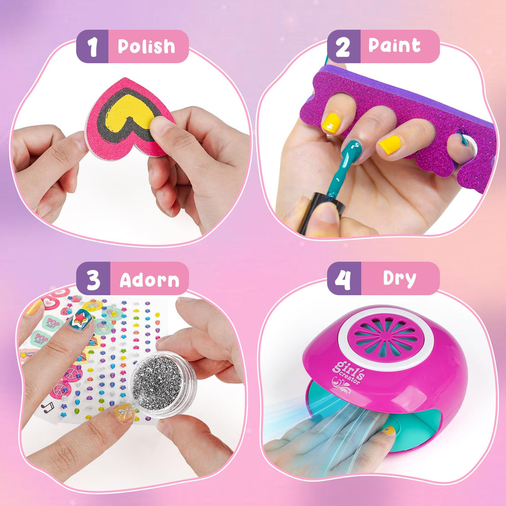 Dreamon Kids Nail Art Stickers & Glitter enhance playful designs.