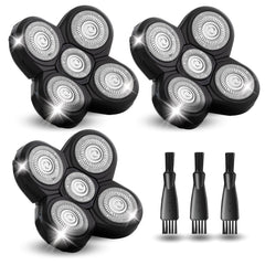 DREBIG 3-pack replacement blades compatible with Freedom Head Shaver Kit for smoother shaves.