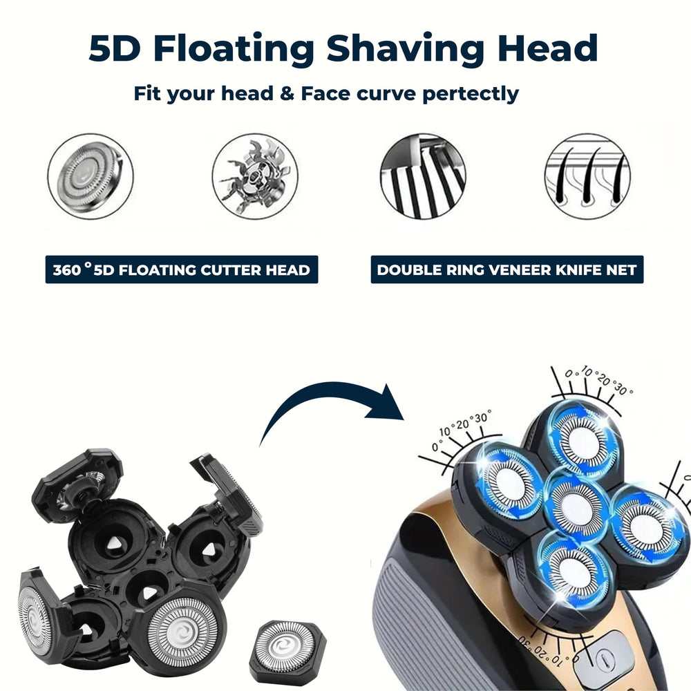 DREBIG 360-degree shaver head delivers thorough coverage for comfortable shaving.