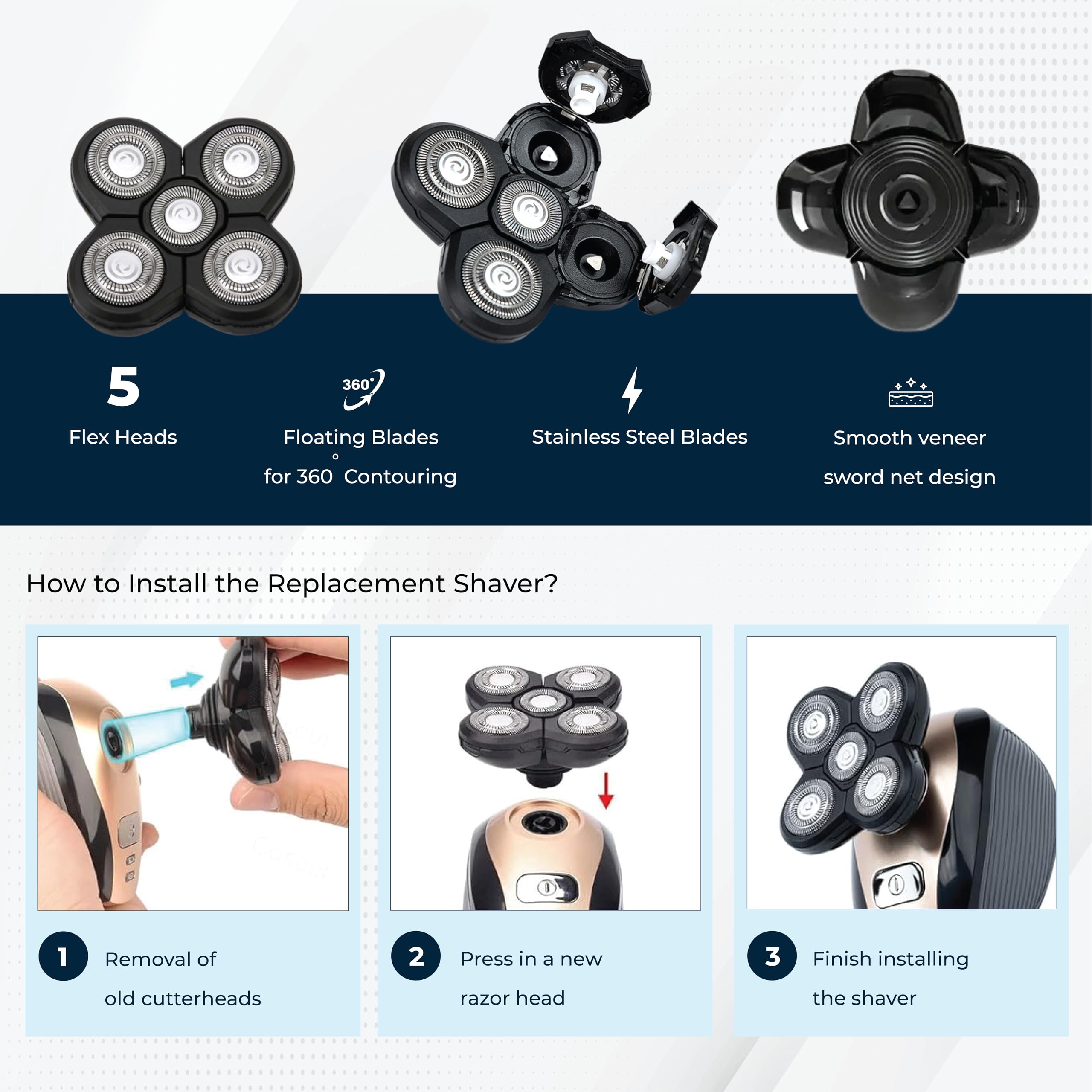DREBIG blades usable in wet or dry conditions for flexible grooming.