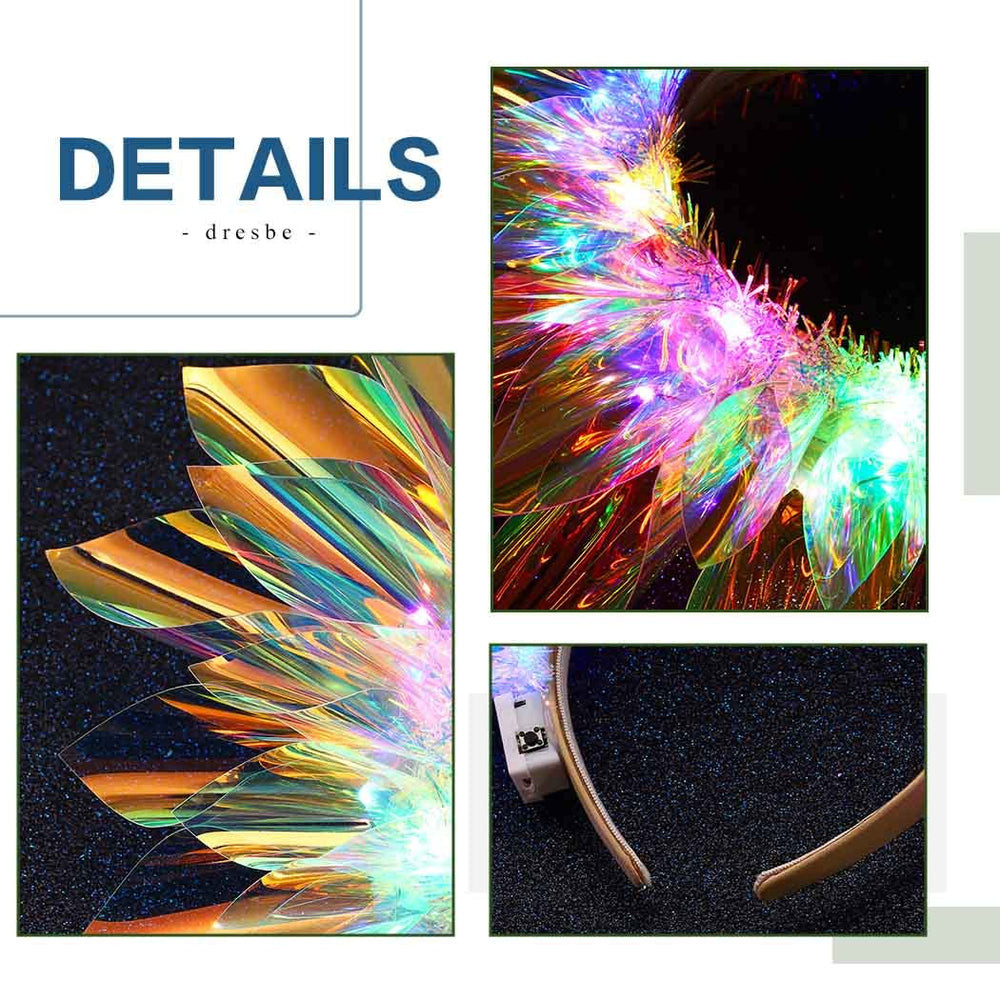DRESBE Light Up Headband enhances holiday photos with colorful glow.
