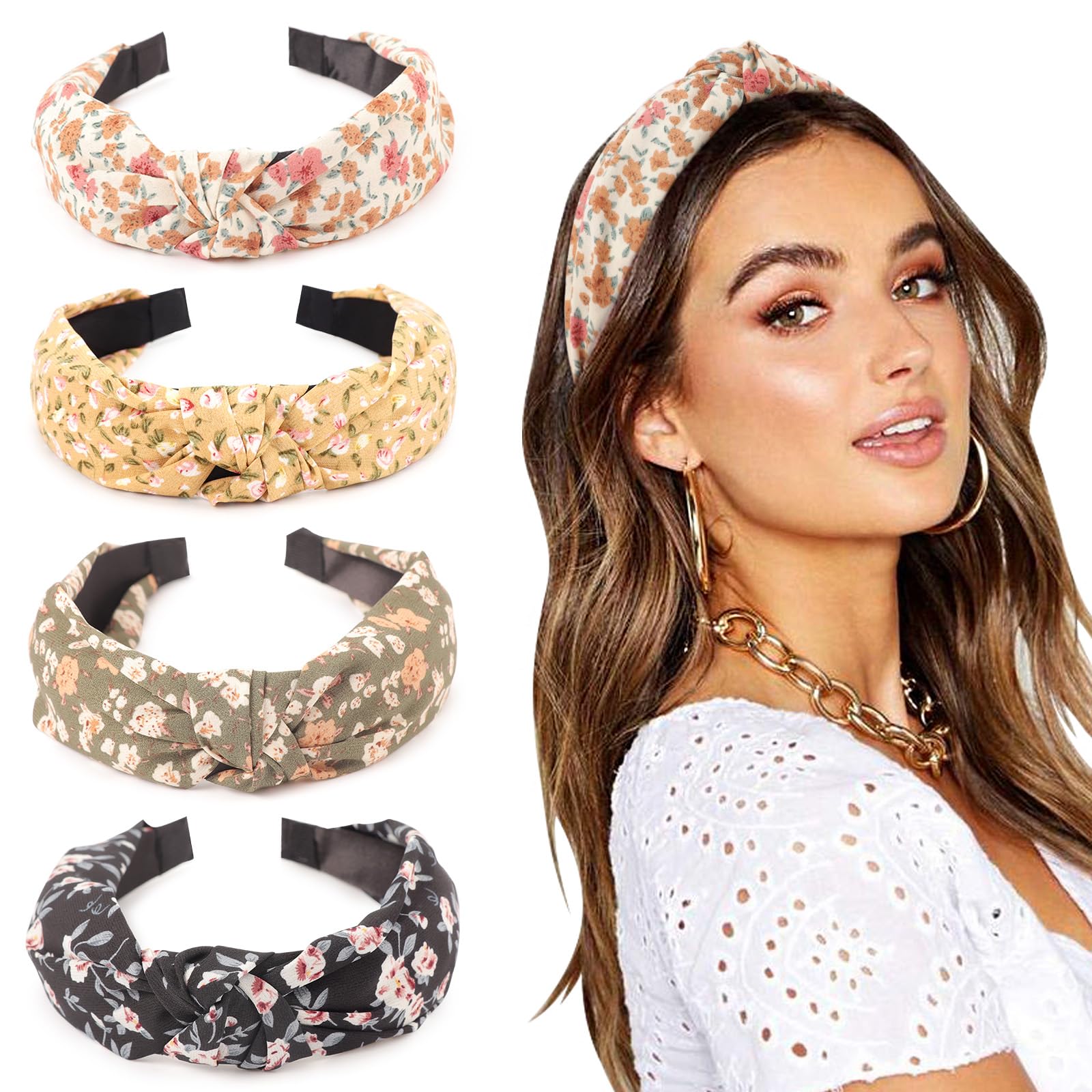 DRESHOW 4-pack headbands offer versatile color options year-round.