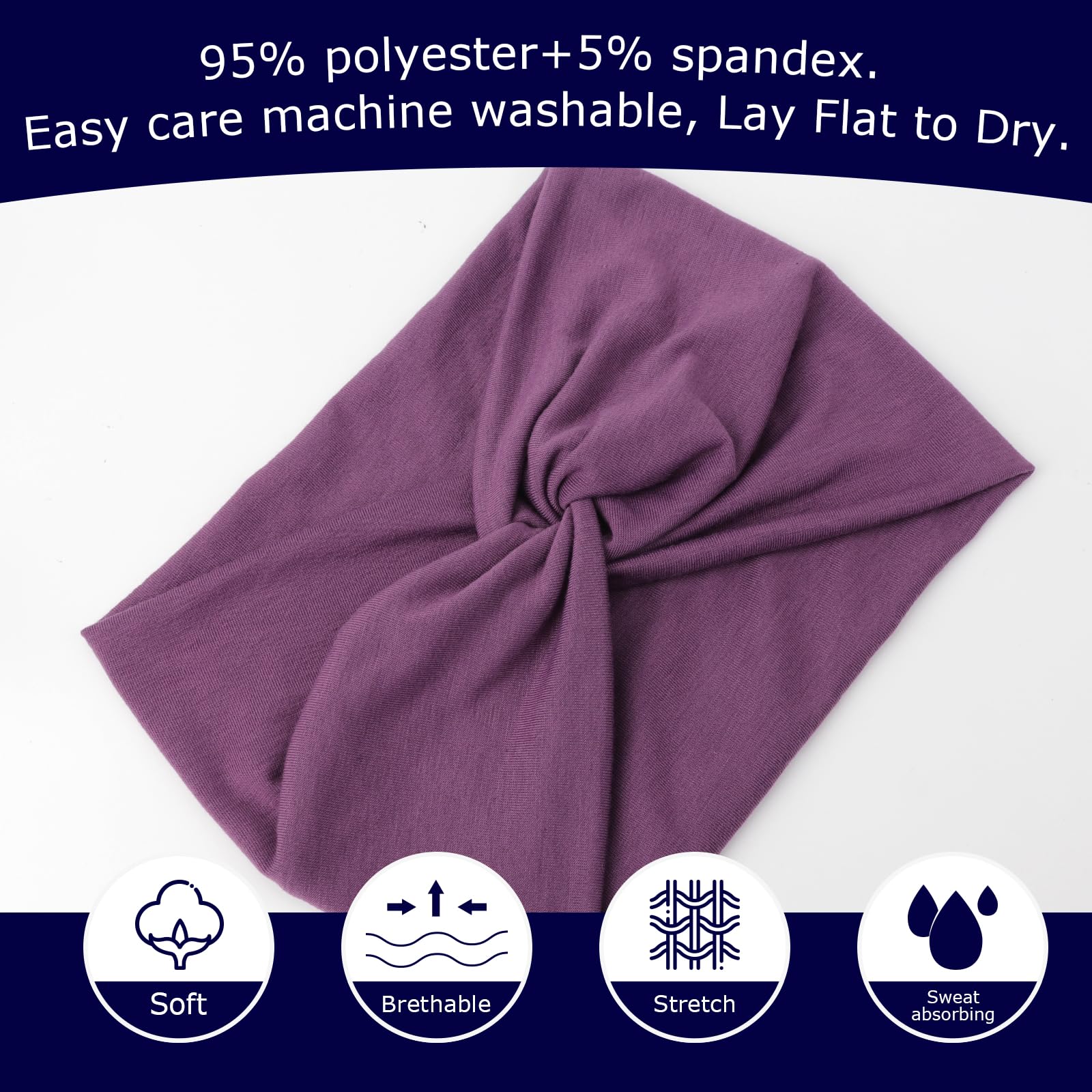 DRESHOW wide headband dimensions 23cm by 15cm for easy fit