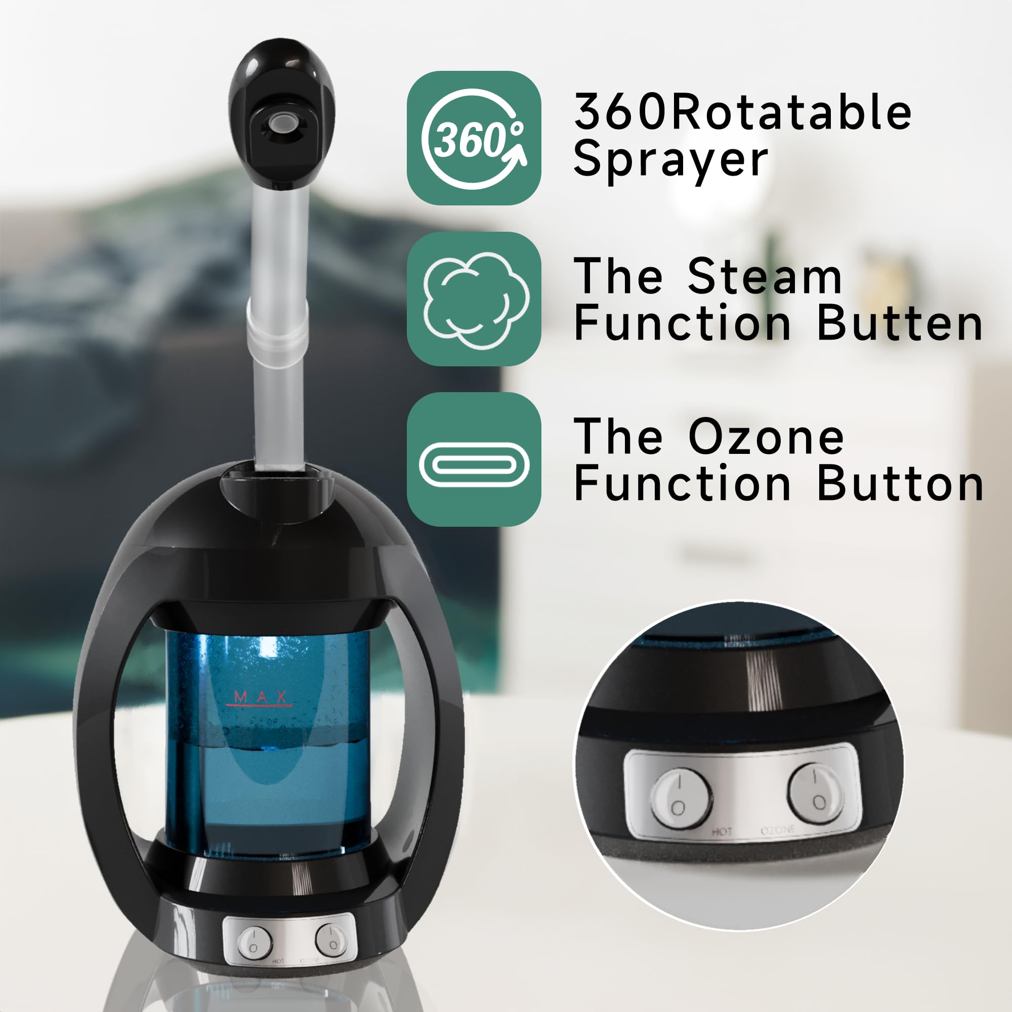 Dress Vous facial steamer nano ionic steam closeup highlights fine mist for deep pore cleansing