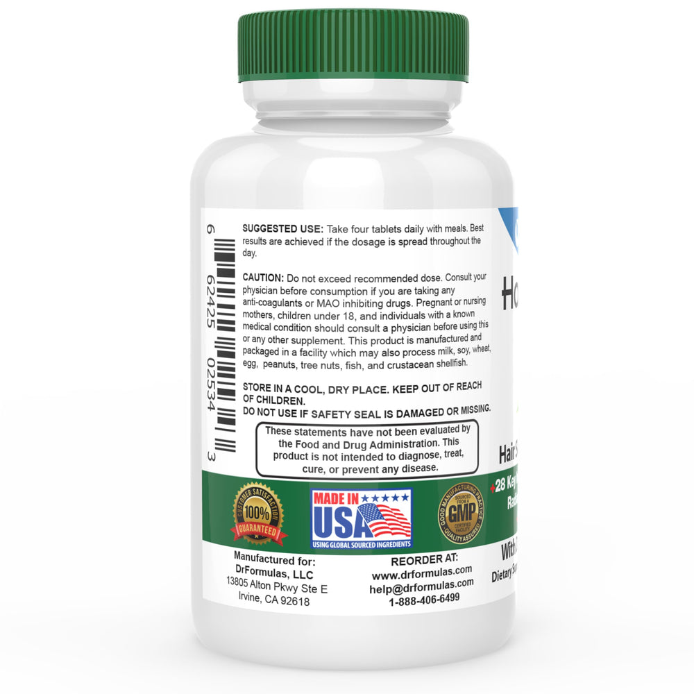 DrFormulas HairOmega bottle with DHT blocker label—supports hair vitality.
