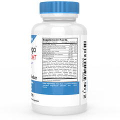DrFormulas HairOmega Original DHT Blocker ingredients label highlights saw palmetto and botanicals.