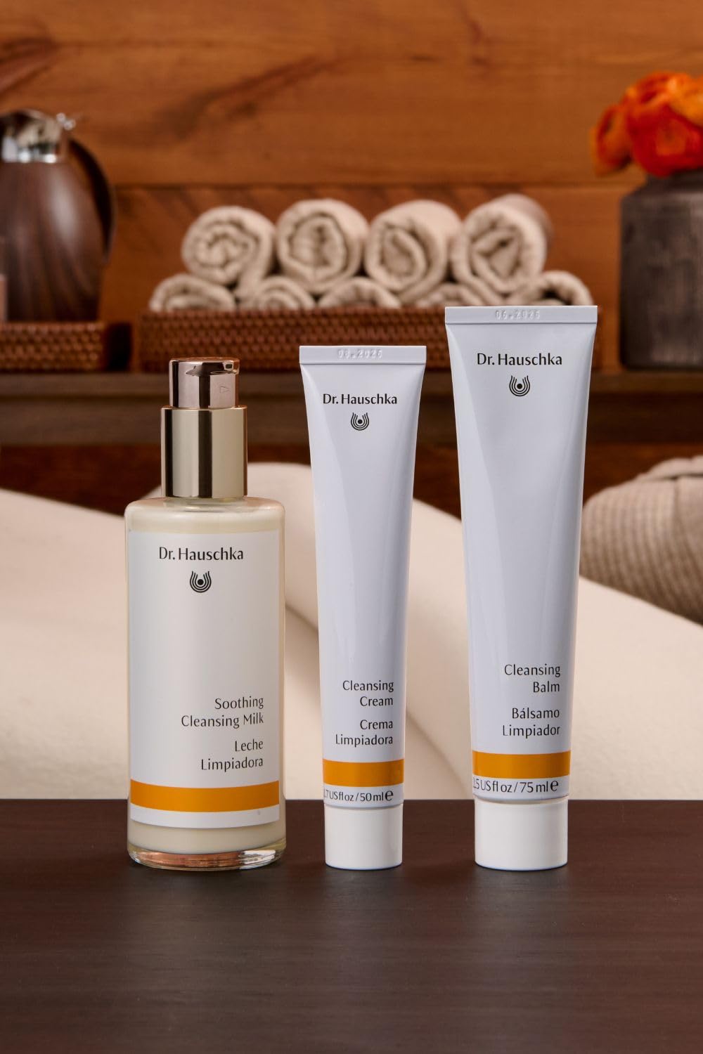 Dr. Hauschka Cleansing Cream texture swatch showing soft lather for cleansing.